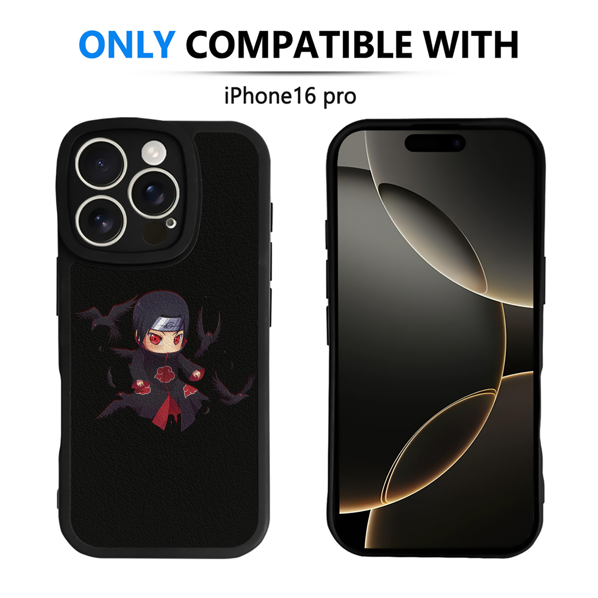 （画像用） NARUTO -ナルト- うちは イタチ Uchiha Itachi 【iPhone 16シリーズ対応】シリコンスマホケース（レザー調） 材質：シリコン